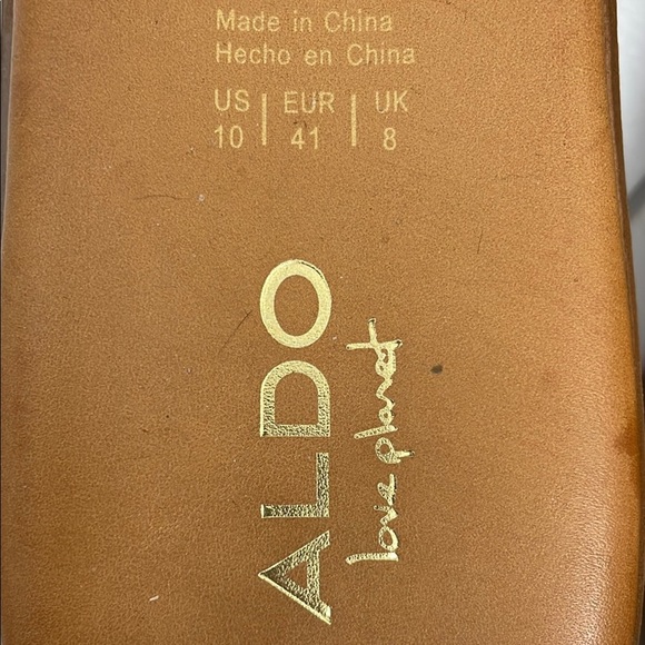 Aldo Pink and Orange Woven Platform Mules - Picture 9 of 10